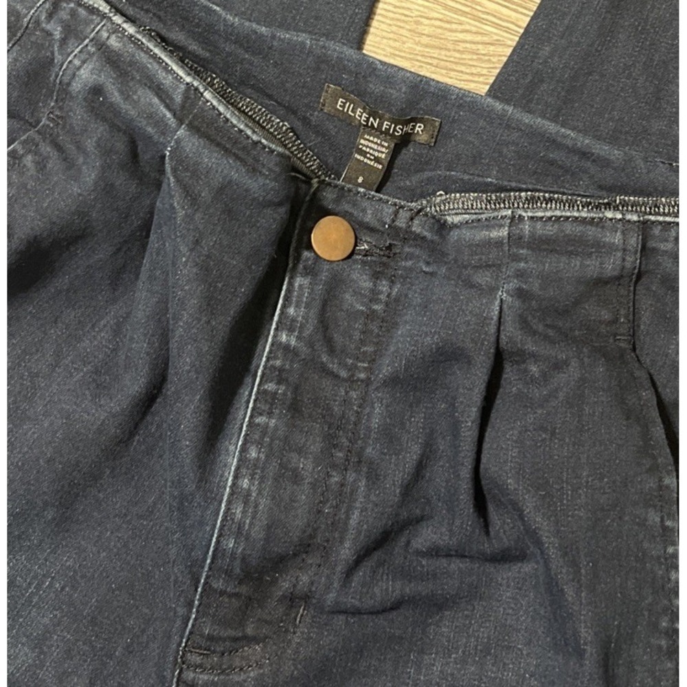 Eileen Fisher Organic Cotton Stretch HighRise Tapered DarkWash Jean SZ 8 (31x28) - Picture 4 of 12